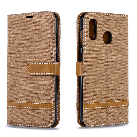 Funda de Cuero Cartera con Soporte Carcasa B16F para Samsung Galaxy A30 Oro