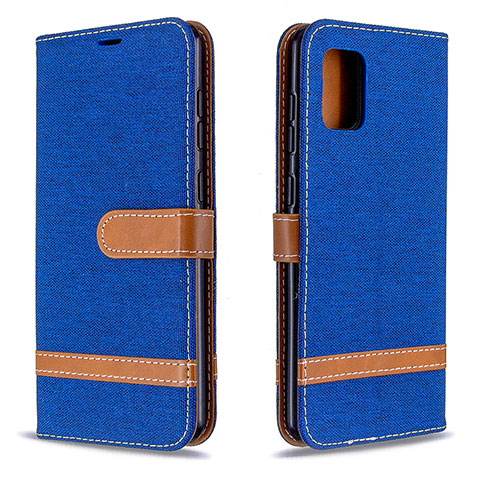 Funda de Cuero Cartera con Soporte Carcasa B16F para Samsung Galaxy A31 Azul