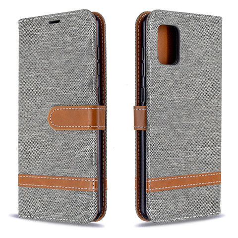 Funda de Cuero Cartera con Soporte Carcasa B16F para Samsung Galaxy A31 Gris