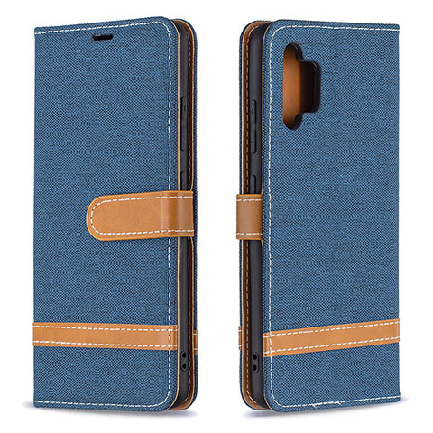 Funda de Cuero Cartera con Soporte Carcasa B16F para Samsung Galaxy A32 4G Azul Real