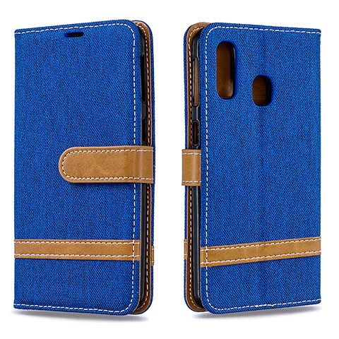 Funda de Cuero Cartera con Soporte Carcasa B16F para Samsung Galaxy A40 Azul