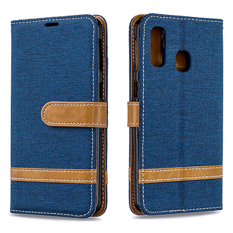 Funda de Cuero Cartera con Soporte Carcasa B16F para Samsung Galaxy A40 Azul Real