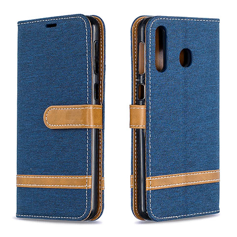 Funda de Cuero Cartera con Soporte Carcasa B16F para Samsung Galaxy A40s Azul Real