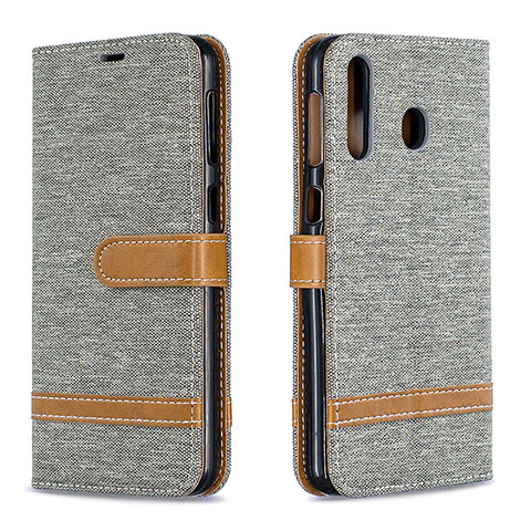 Funda de Cuero Cartera con Soporte Carcasa B16F para Samsung Galaxy A40s Gris