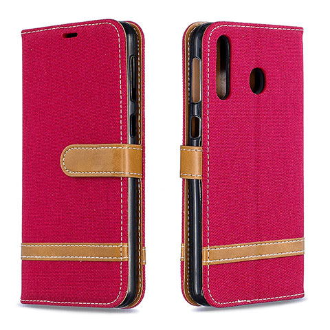 Funda de Cuero Cartera con Soporte Carcasa B16F para Samsung Galaxy A40s Rojo