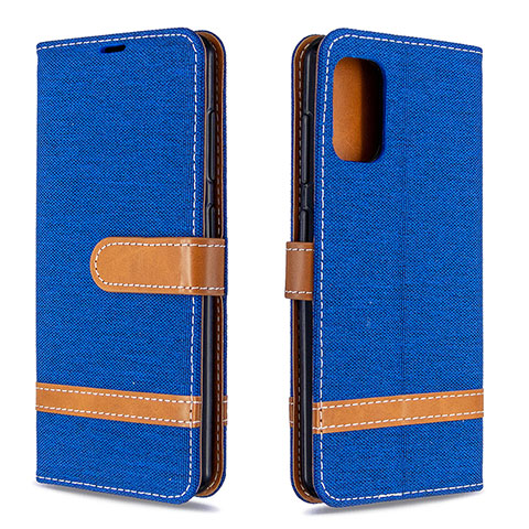 Funda de Cuero Cartera con Soporte Carcasa B16F para Samsung Galaxy A41 Azul