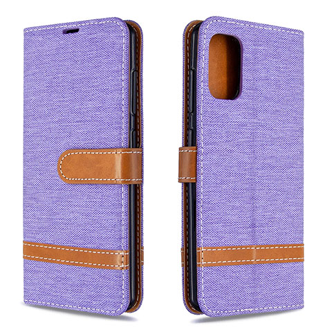 Funda de Cuero Cartera con Soporte Carcasa B16F para Samsung Galaxy A41 Purpura Claro