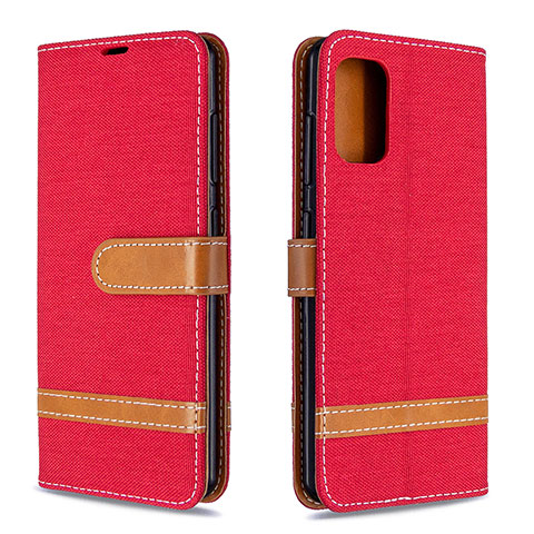 Funda de Cuero Cartera con Soporte Carcasa B16F para Samsung Galaxy A41 Rojo