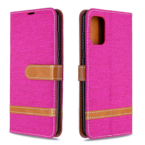 Funda de Cuero Cartera con Soporte Carcasa B16F para Samsung Galaxy A41 Rosa Roja