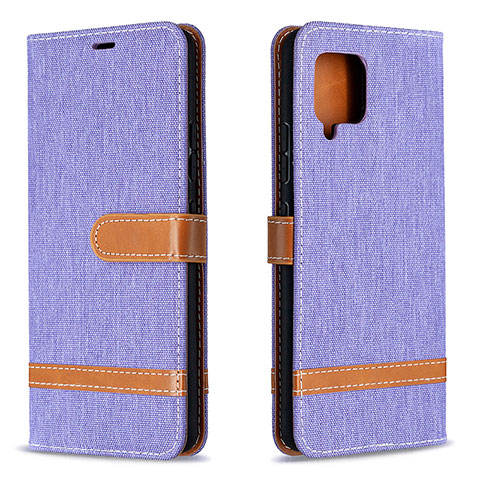 Funda de Cuero Cartera con Soporte Carcasa B16F para Samsung Galaxy A42 5G Purpura Claro