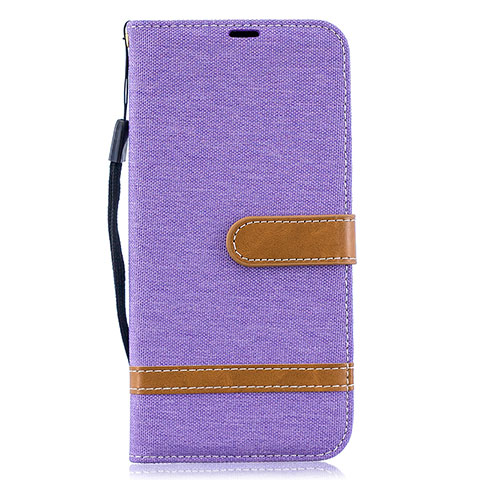 Funda de Cuero Cartera con Soporte Carcasa B16F para Samsung Galaxy A50 Purpura Claro