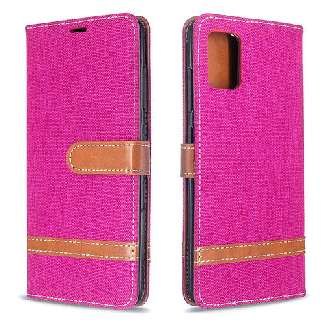 Funda de Cuero Cartera con Soporte Carcasa B16F para Samsung Galaxy A51 4G Rosa Roja