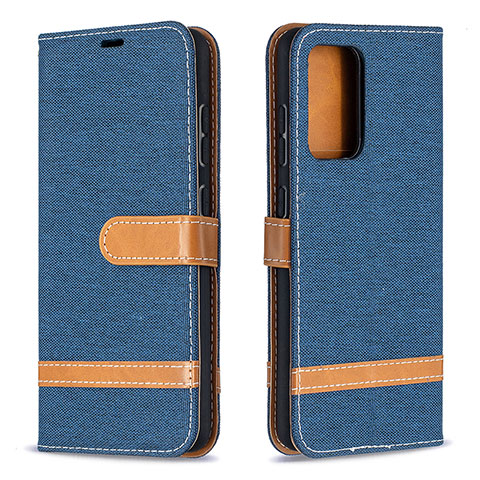 Funda de Cuero Cartera con Soporte Carcasa B16F para Samsung Galaxy A52 4G Azul Real