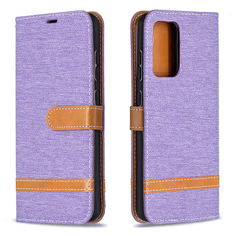 Funda de Cuero Cartera con Soporte Carcasa B16F para Samsung Galaxy A52 5G Purpura Claro