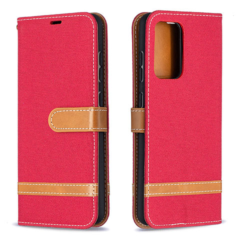 Funda de Cuero Cartera con Soporte Carcasa B16F para Samsung Galaxy A52 5G Rojo