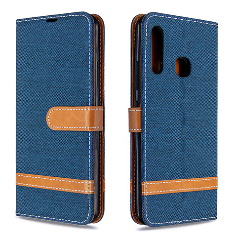 Funda de Cuero Cartera con Soporte Carcasa B16F para Samsung Galaxy A70E Azul Real