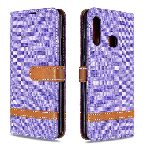 Funda de Cuero Cartera con Soporte Carcasa B16F para Samsung Galaxy A70E Purpura Claro