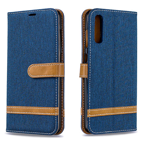 Funda de Cuero Cartera con Soporte Carcasa B16F para Samsung Galaxy A70S Azul Real