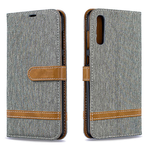 Funda de Cuero Cartera con Soporte Carcasa B16F para Samsung Galaxy A70S Gris