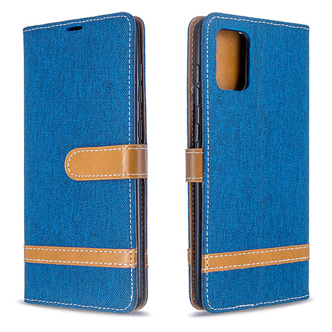 Funda de Cuero Cartera con Soporte Carcasa B16F para Samsung Galaxy A71 4G A715 Azul