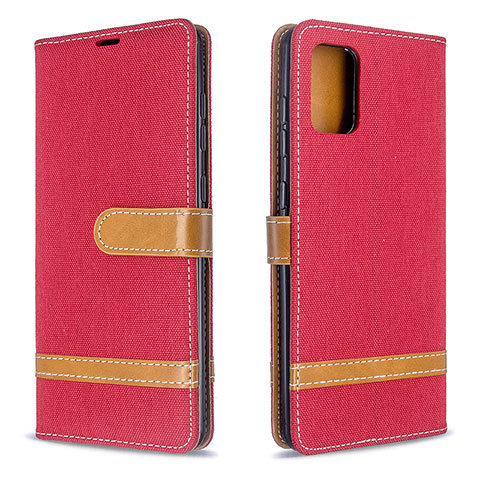 Funda de Cuero Cartera con Soporte Carcasa B16F para Samsung Galaxy A71 4G A715 Rojo