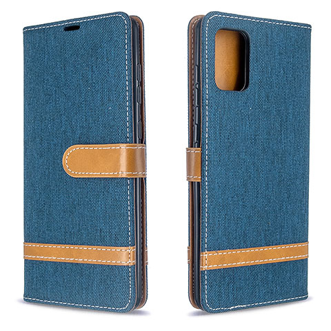 Funda de Cuero Cartera con Soporte Carcasa B16F para Samsung Galaxy A71 5G Azul Real