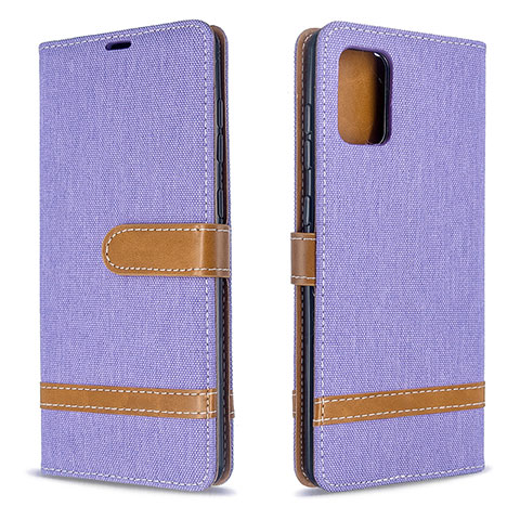 Funda de Cuero Cartera con Soporte Carcasa B16F para Samsung Galaxy A71 5G Purpura Claro