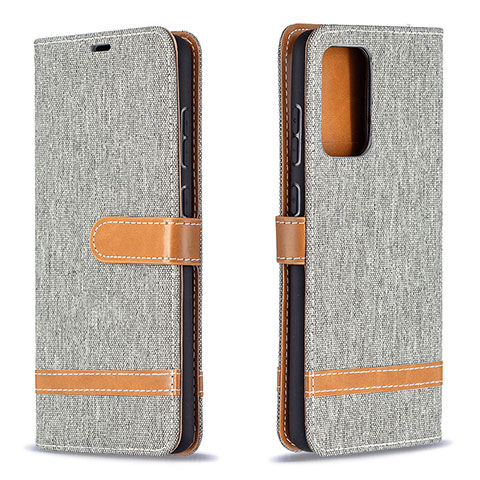 Funda de Cuero Cartera con Soporte Carcasa B16F para Samsung Galaxy A72 4G Gris