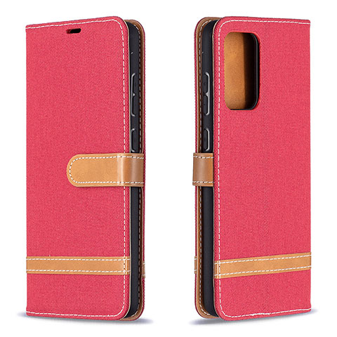 Funda de Cuero Cartera con Soporte Carcasa B16F para Samsung Galaxy A72 4G Rojo