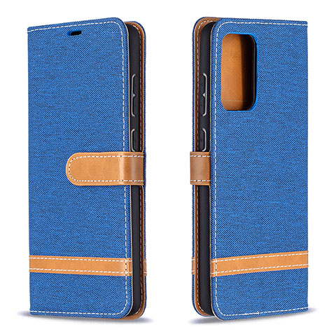 Funda de Cuero Cartera con Soporte Carcasa B16F para Samsung Galaxy A72 5G Azul