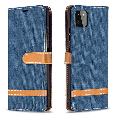 Funda de Cuero Cartera con Soporte Carcasa B16F para Samsung Galaxy F42 5G Azul Real