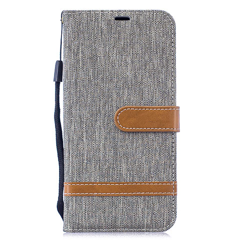 Funda de Cuero Cartera con Soporte Carcasa B16F para Samsung Galaxy M20 Gris