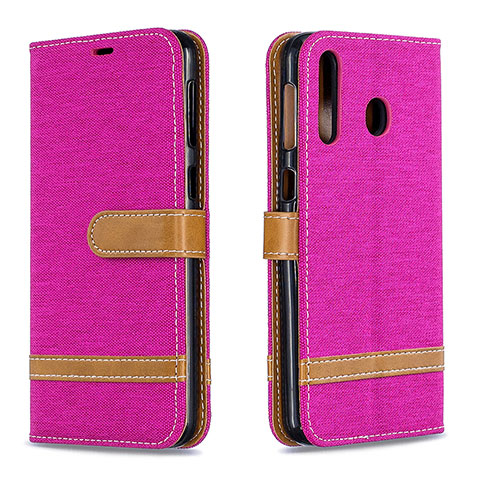 Funda de Cuero Cartera con Soporte Carcasa B16F para Samsung Galaxy M30 Rosa Roja