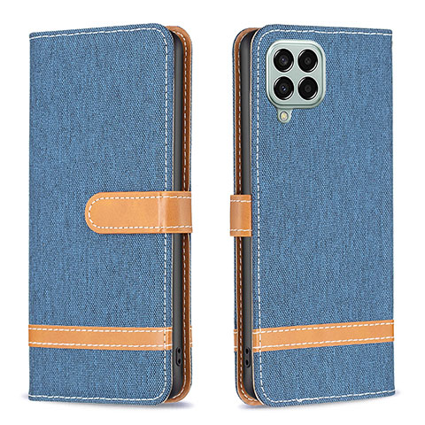 Funda de Cuero Cartera con Soporte Carcasa B16F para Samsung Galaxy M33 5G Azul Real