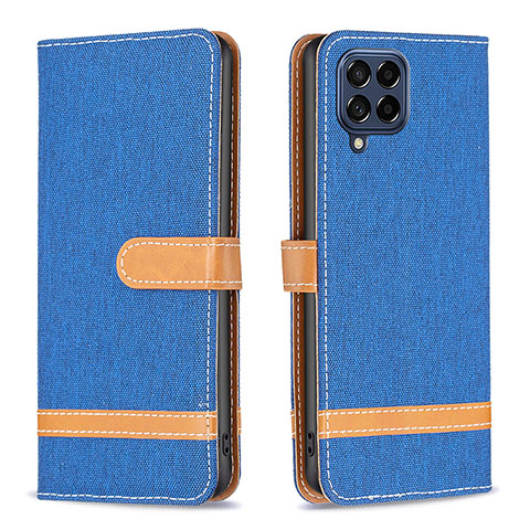 Funda de Cuero Cartera con Soporte Carcasa B16F para Samsung Galaxy M53 5G Azul