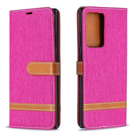 Funda de Cuero Cartera con Soporte Carcasa B16F para Samsung Galaxy Note 20 Ultra 5G Rosa Roja