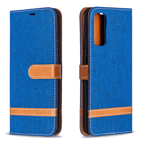 Funda de Cuero Cartera con Soporte Carcasa B16F para Samsung Galaxy S20 FE 4G Azul