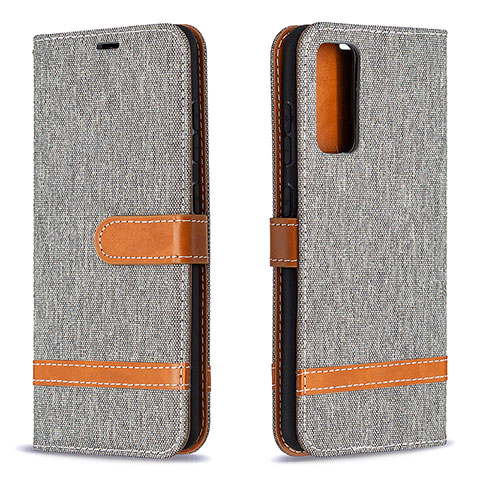 Funda de Cuero Cartera con Soporte Carcasa B16F para Samsung Galaxy S20 FE 5G Gris