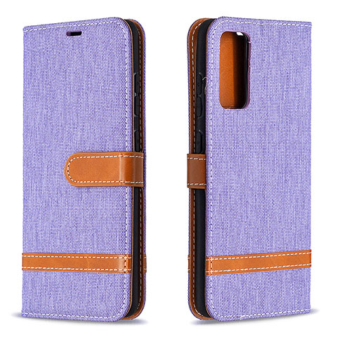 Funda de Cuero Cartera con Soporte Carcasa B16F para Samsung Galaxy S20 FE 5G Purpura Claro