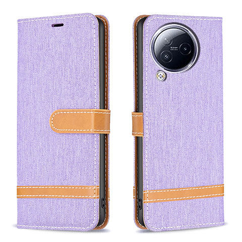 Funda de Cuero Cartera con Soporte Carcasa B16F para Xiaomi Civi 3 5G Purpura Claro