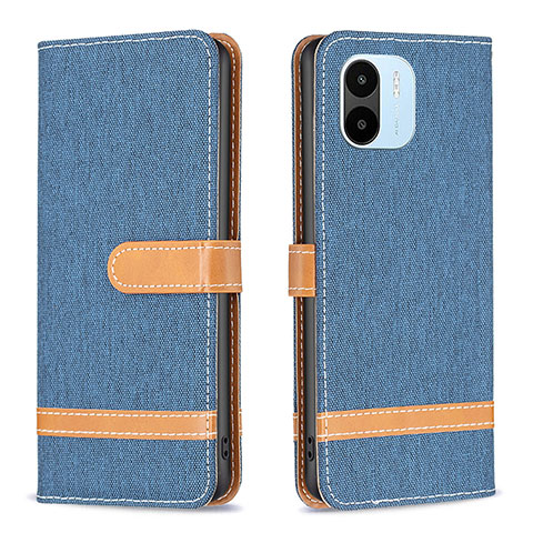 Funda de Cuero Cartera con Soporte Carcasa B16F para Xiaomi Poco C50 Azul