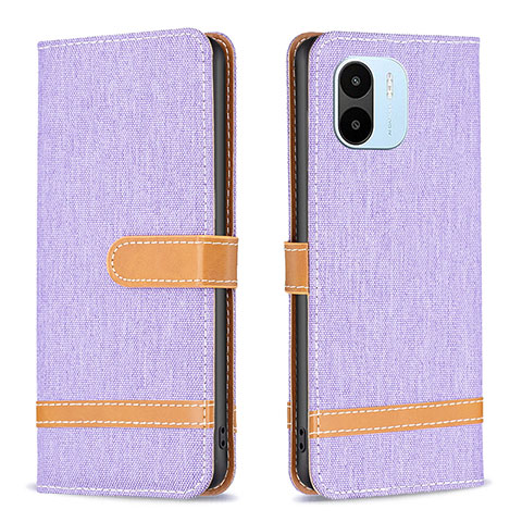 Funda de Cuero Cartera con Soporte Carcasa B16F para Xiaomi Poco C50 Purpura Claro