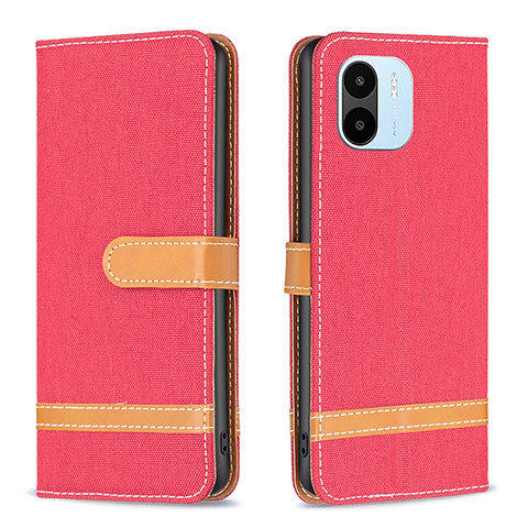 Funda de Cuero Cartera con Soporte Carcasa B16F para Xiaomi Poco C50 Rojo