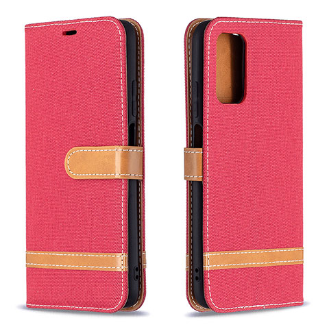 Funda de Cuero Cartera con Soporte Carcasa B16F para Xiaomi Poco M3 Rojo