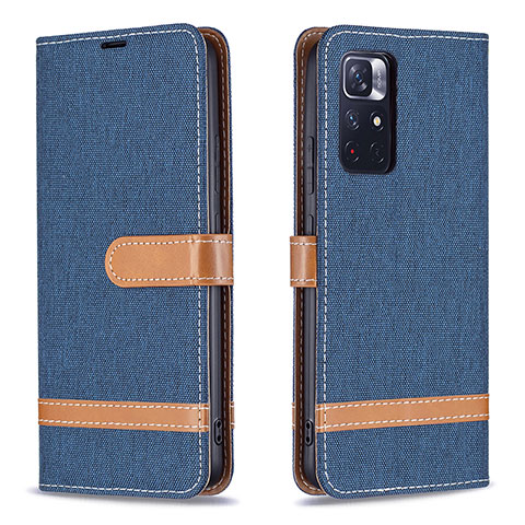 Funda de Cuero Cartera con Soporte Carcasa B16F para Xiaomi Poco M4 Pro 5G Azul Real