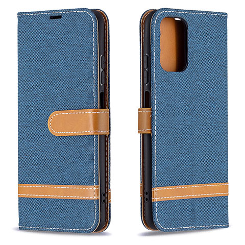 Funda de Cuero Cartera con Soporte Carcasa B16F para Xiaomi Poco M5S Azul Real