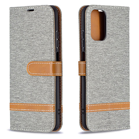 Funda de Cuero Cartera con Soporte Carcasa B16F para Xiaomi Poco M5S Gris