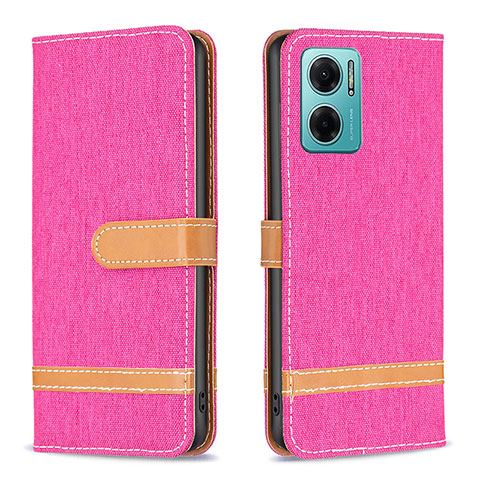 Funda de Cuero Cartera con Soporte Carcasa B16F para Xiaomi Redmi 10 5G Rosa Roja