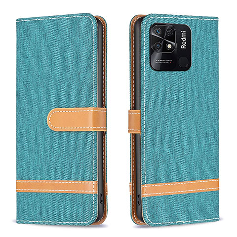 Funda de Cuero Cartera con Soporte Carcasa B16F para Xiaomi Redmi 10 India Verde