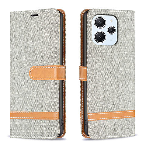 Funda de Cuero Cartera con Soporte Carcasa B16F para Xiaomi Redmi 12 4G Gris